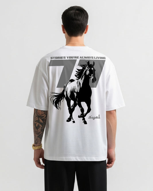HORSE WHITE OVERSIZED T-SHIRT