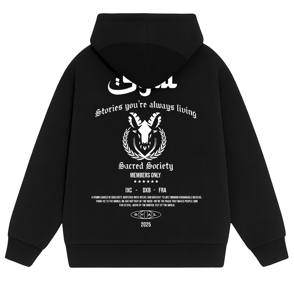 SACRED SOCIETY BLACK HOODIE