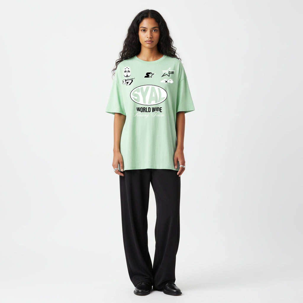 SYAL RACING MINT GREEN OVERSIZED T-SHIRT