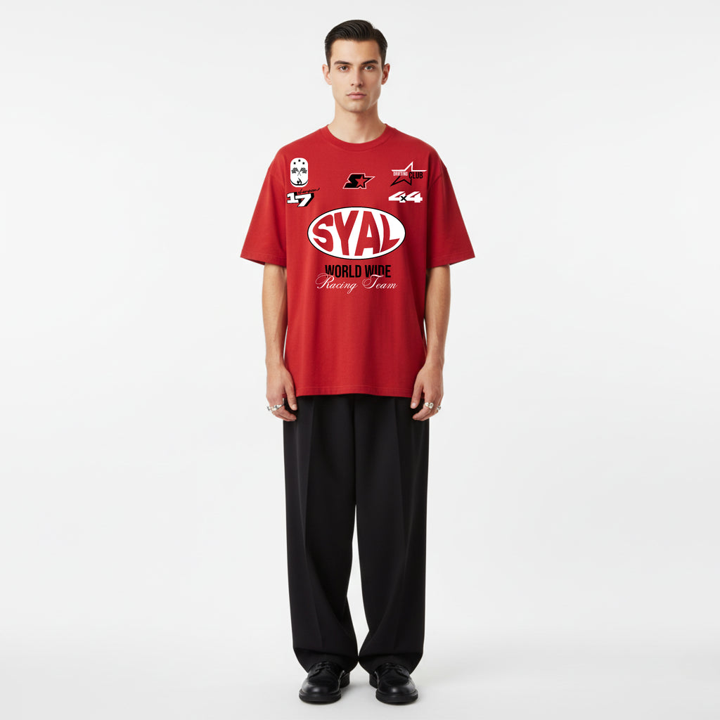 SYAL RACING RED OVERSIZED T-SHIRT