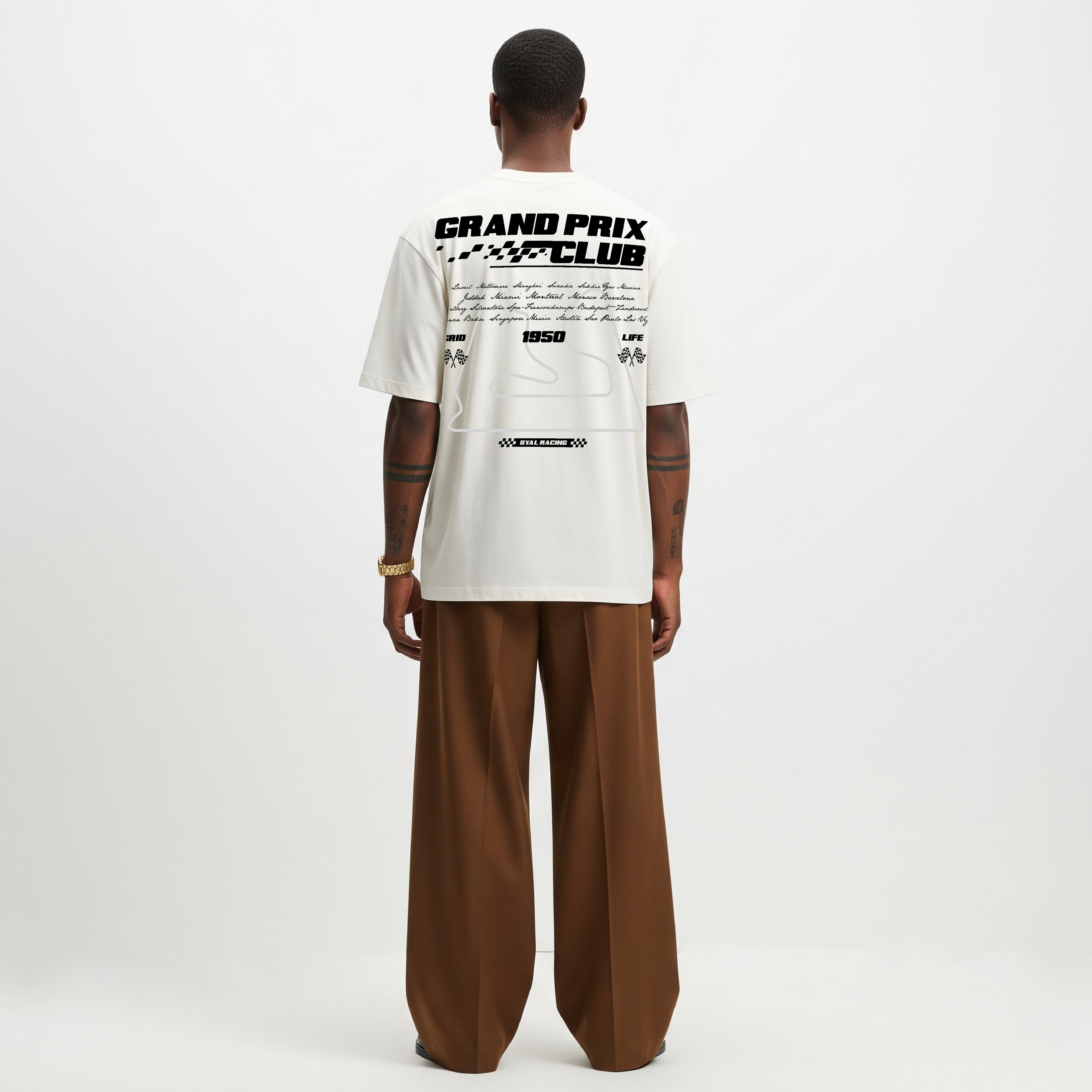 GRAND PRIX WHITE OVERSIZED T-SHIRT