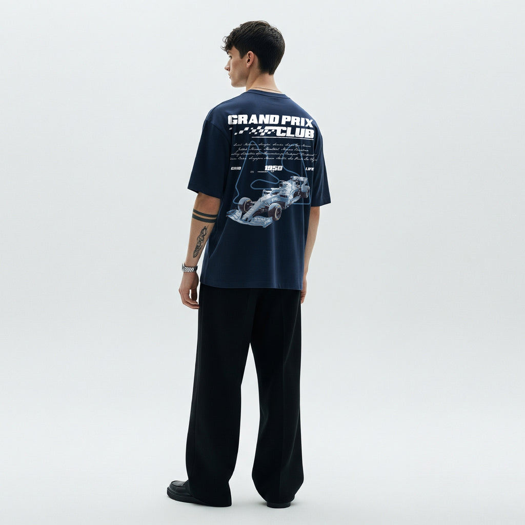 GRAND PRIX NAVY BLUE OVERSIZED T-SHIRT