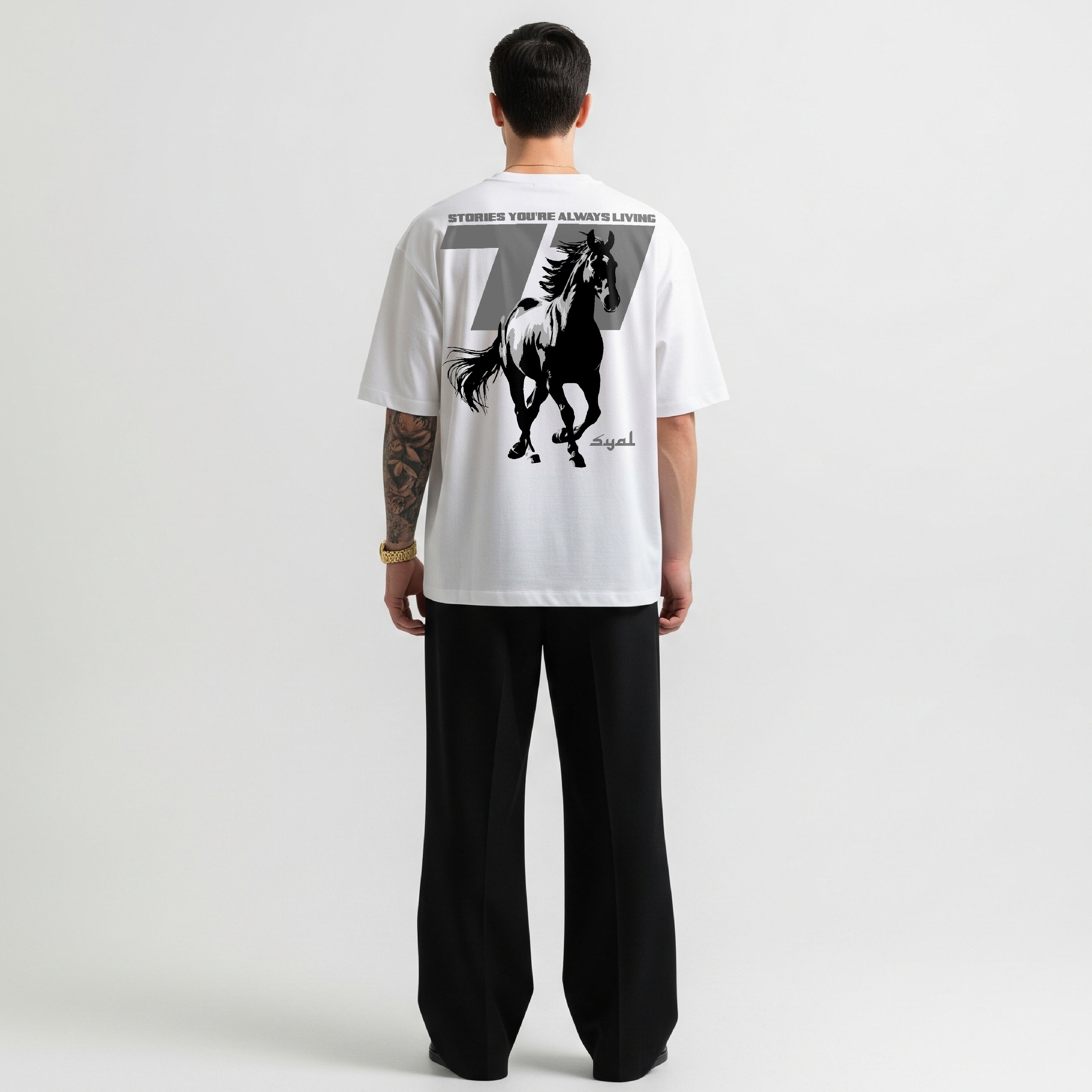 HORSE WHITE OVERSIZED T-SHIRT