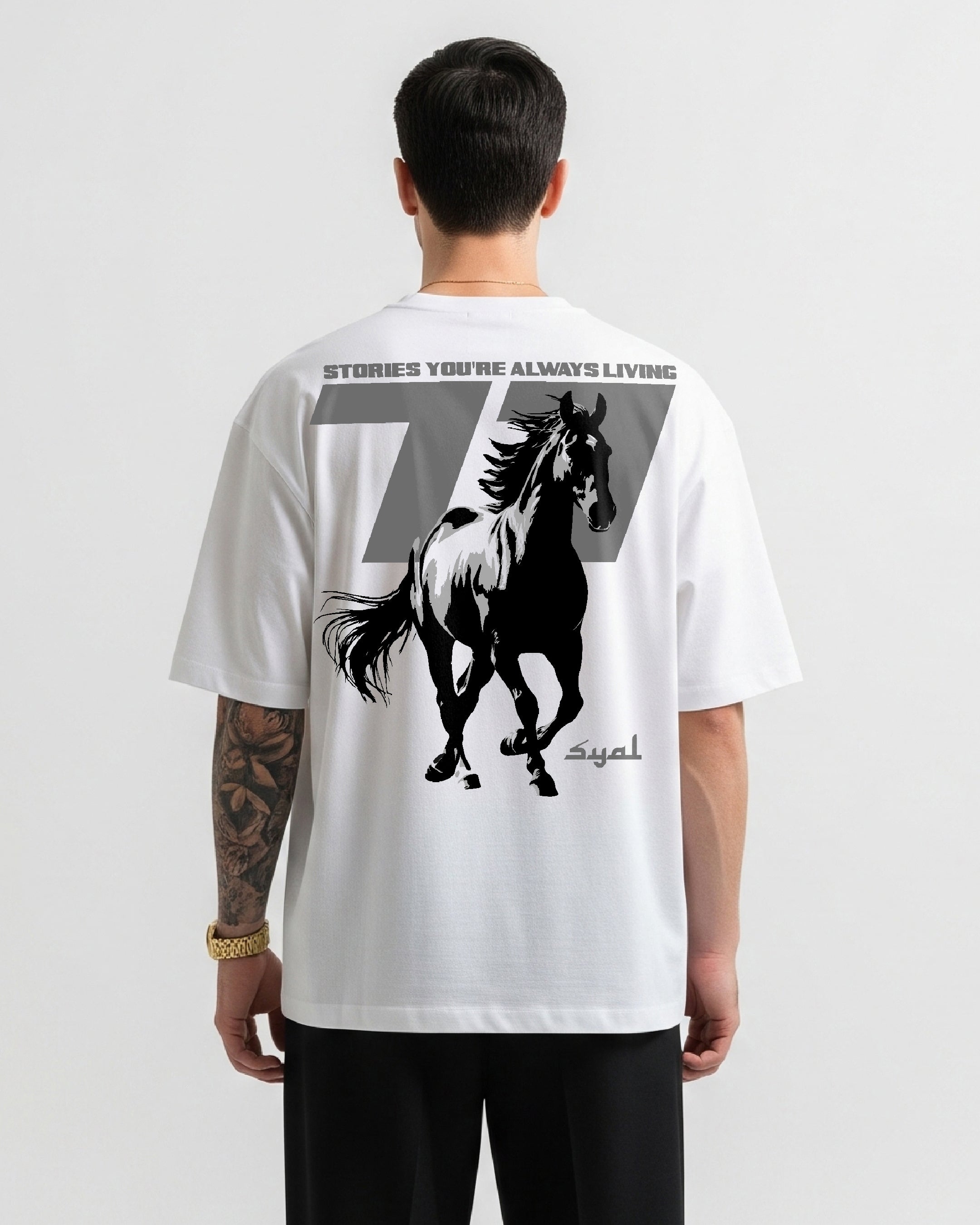 HORSE WHITE OVERSIZED T-SHIRT