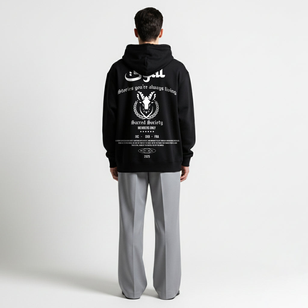 SACRED SOCIETY BLACK HOODIE