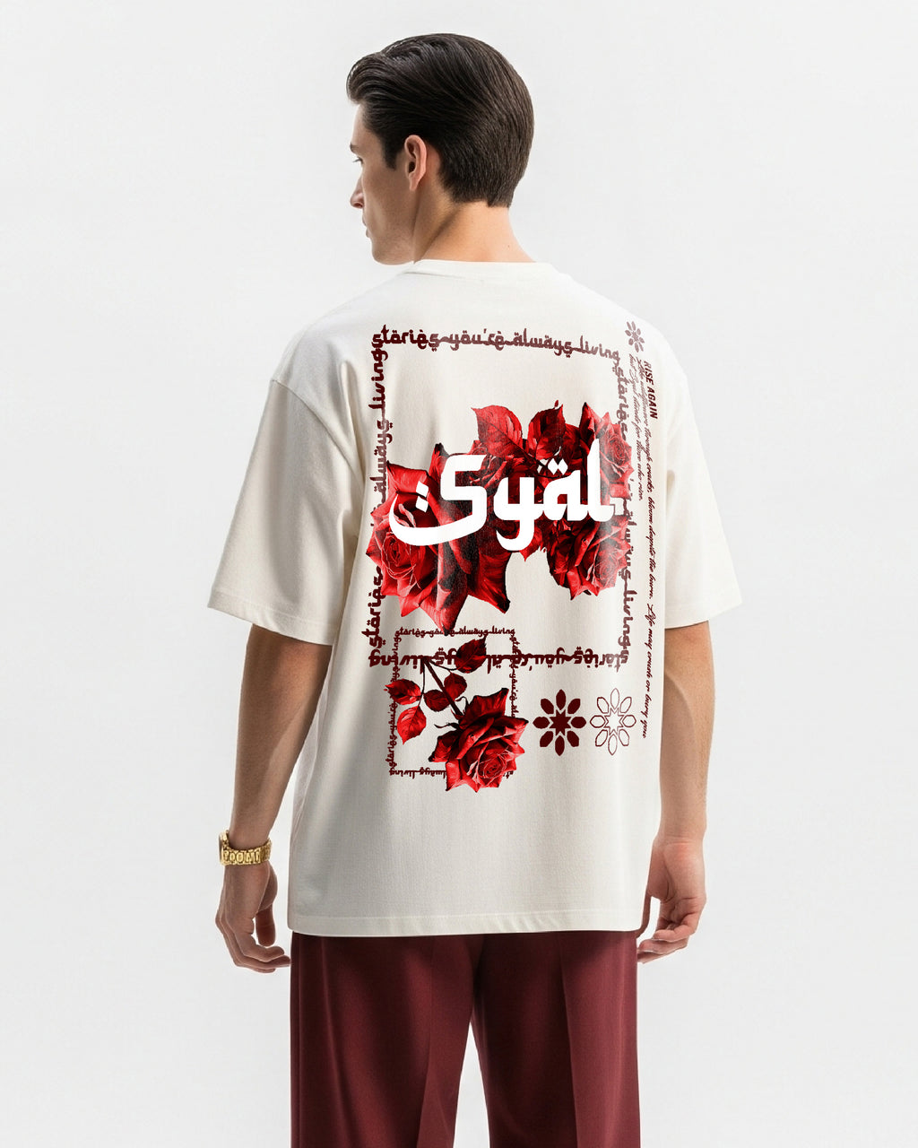 ROOTS OFF WHITE OVERSIZED T-SHIRT