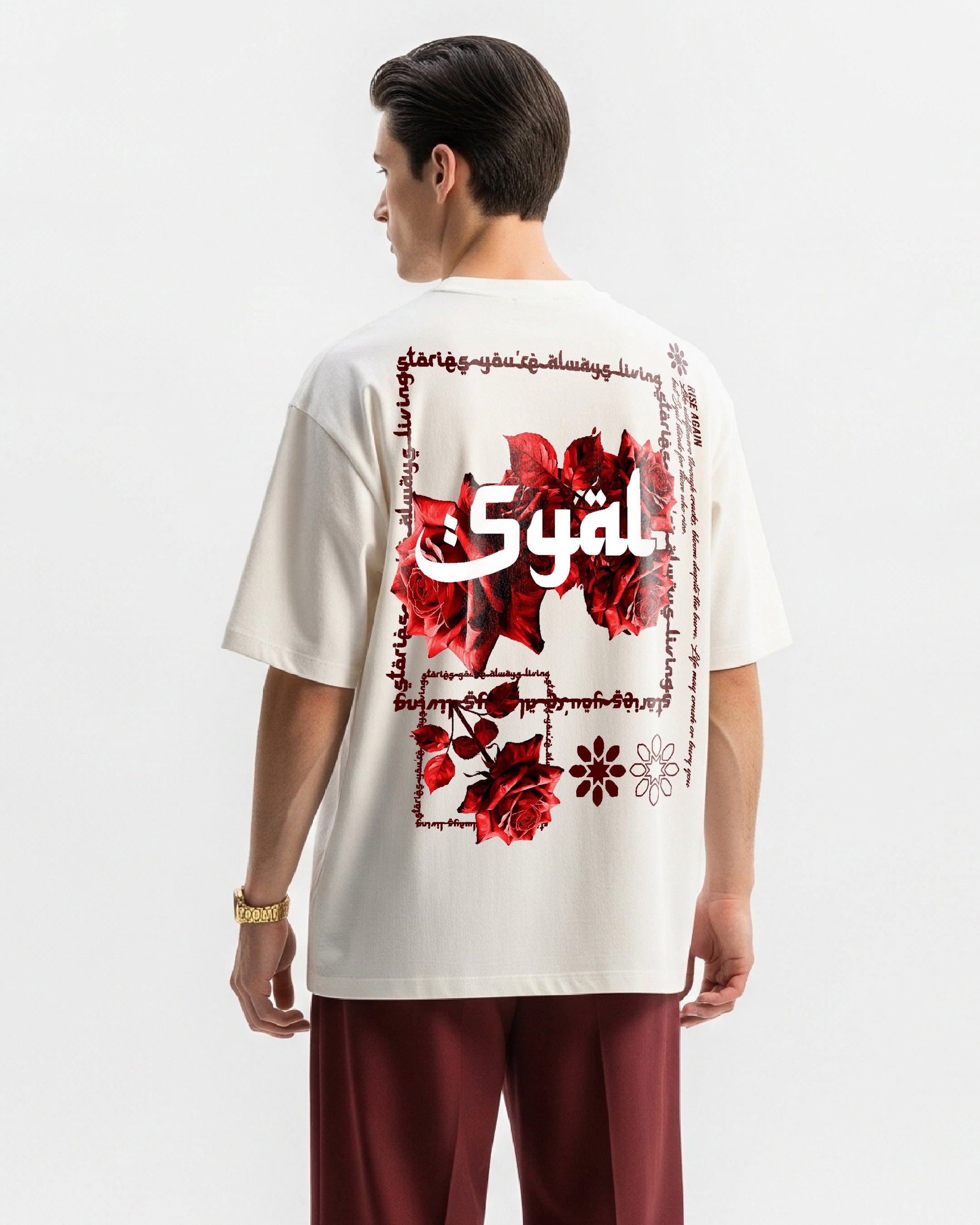 ROOTS OFF WHITE OVERSIZED T-SHIRT