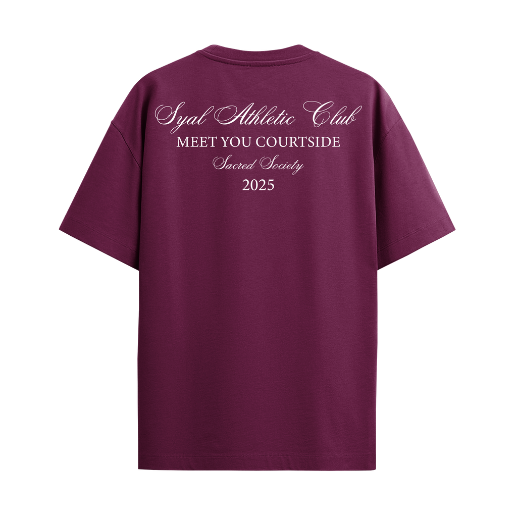 ATHLETIC CLUB MAROON OVERSIZED T-SHIRT