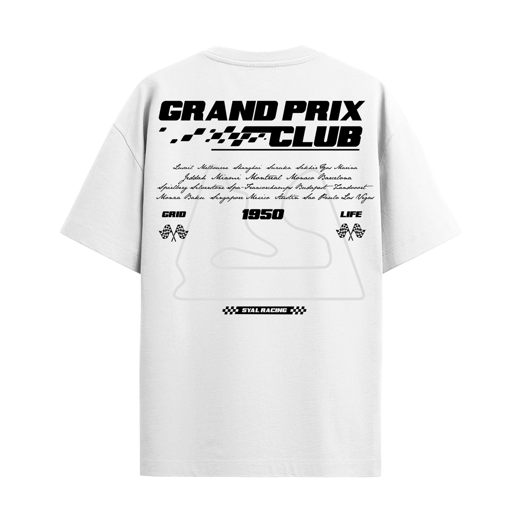 GRAND PRIX WHITE OVERSIZED T-SHIRT
