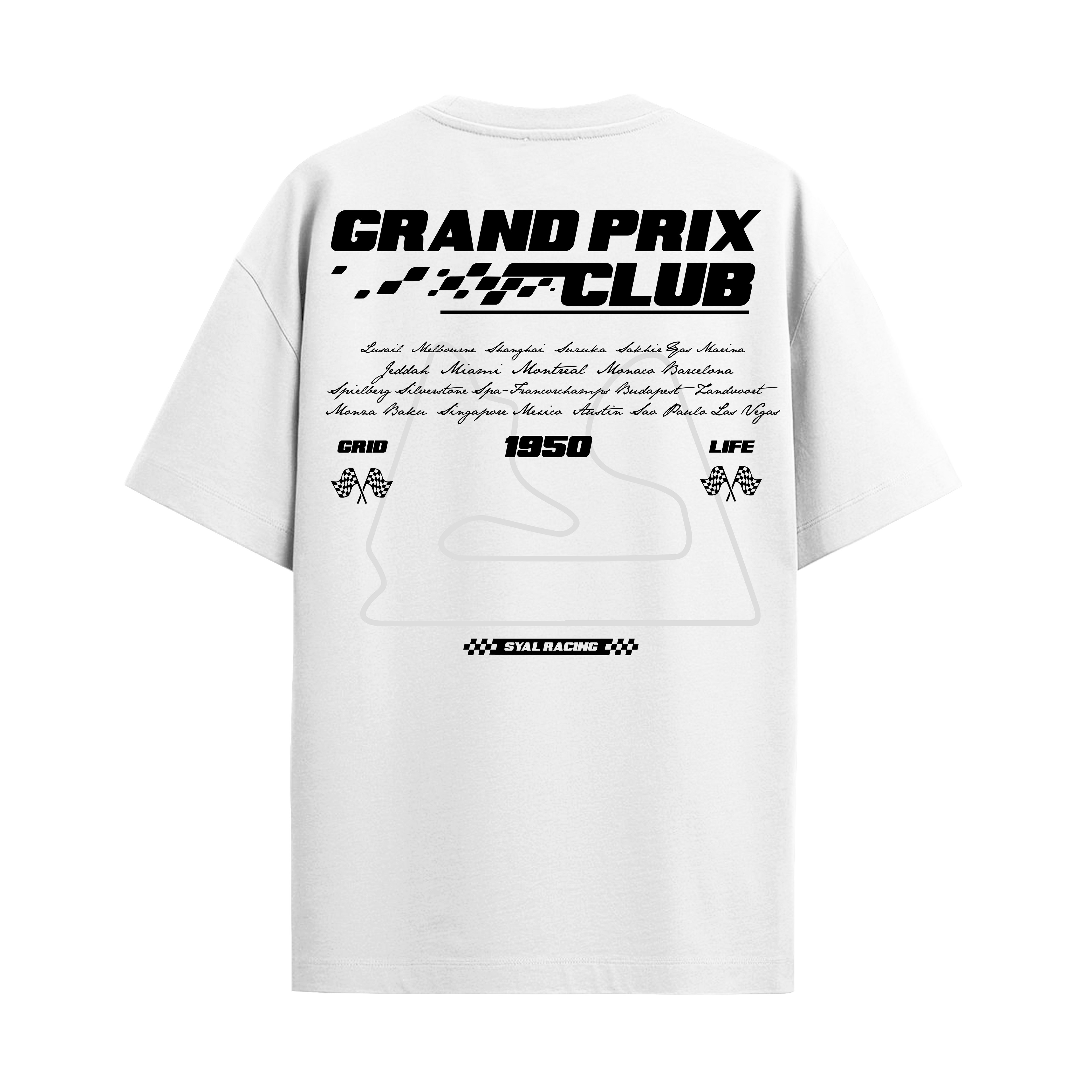 GRAND PRIX WHITE OVERSIZED T-SHIRT