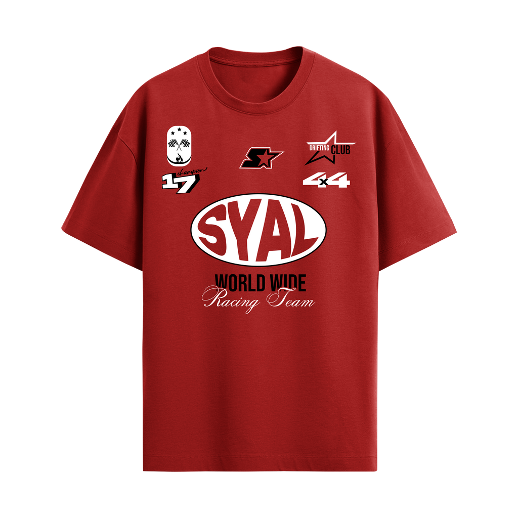SYAL RACING RED OVERSIZED T-SHIRT