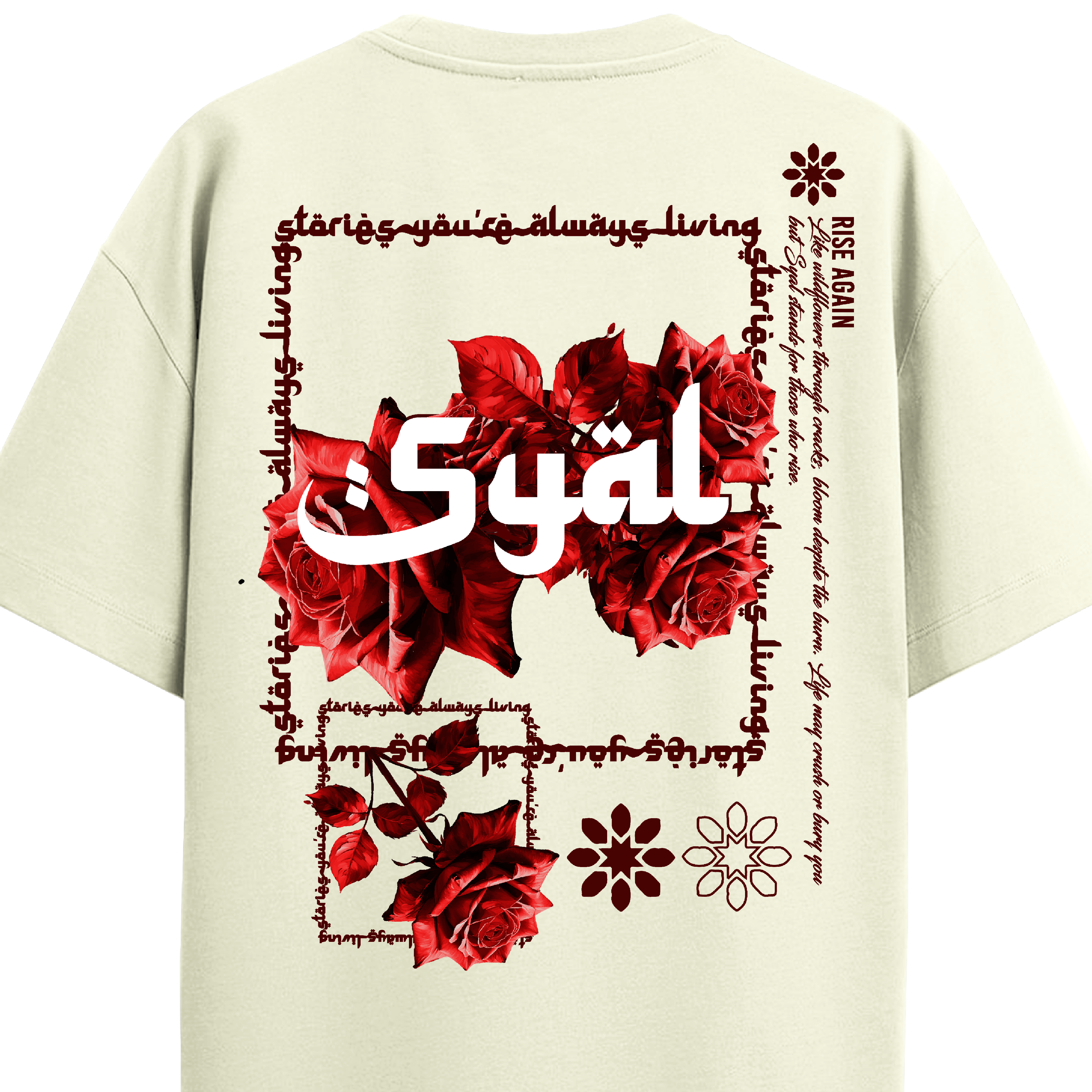 ROOTS OFF WHITE OVERSIZED T-SHIRT