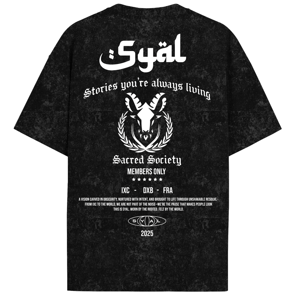 SACRED SOCIETY ACID WASH OVERSIZED T-SHIRT