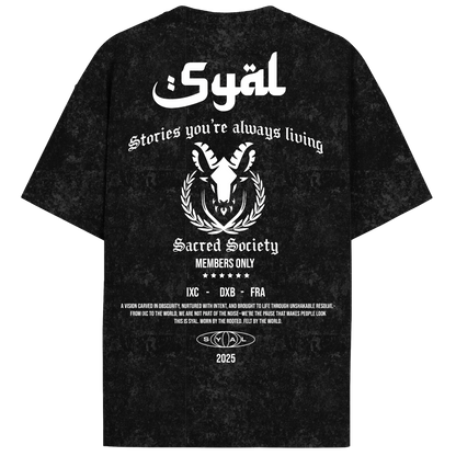 SACRED SOCIETY ACID WASH OVERSIZED T-SHIRT