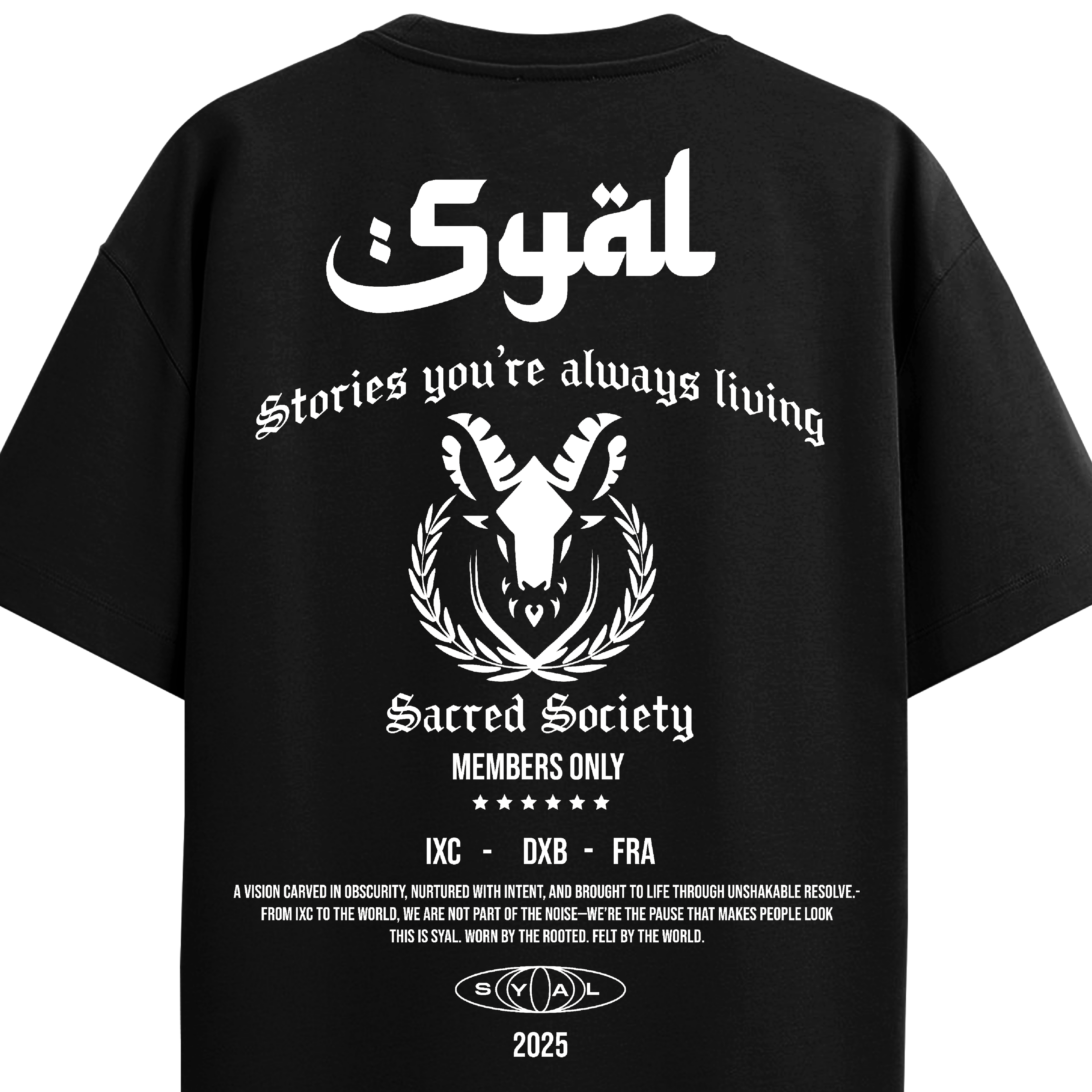 SACRED SOCIETY BLACK OVERSIZED T-SHIRT